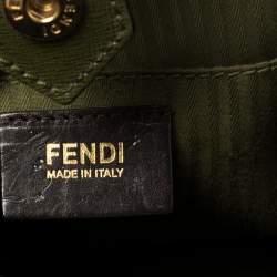 Pre Owned Fendi Olive Green Leather Medium 2Jours Tote