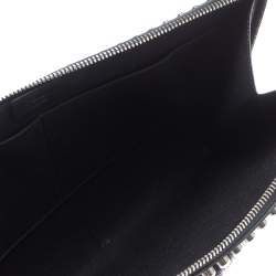 Pre Owned Fendi Black Leather Karlito Flat Clutch
