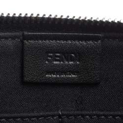 Pre Owned Fendi Black Leather Karlito Flat Clutch