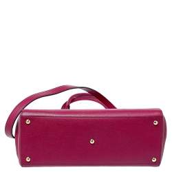 Pre Owned Fendi Magenta Leather Medium Sac 2jours Tote