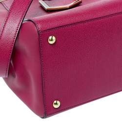 Pre Owned Fendi Magenta Leather Medium Sac 2jours Tote