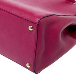 Pre Owned Fendi Magenta Leather Medium Sac 2jours Tote