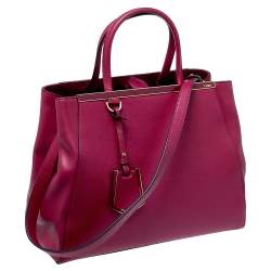Pre Owned Fendi Magenta Leather Medium Sac 2jours Tote