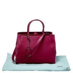 Pre Owned Fendi Magenta Leather Medium Sac 2jours Tote