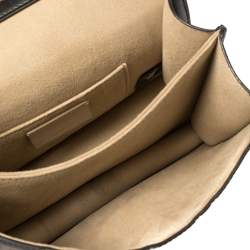 Pre Owned Fendi Black/Brown Zucca Leather Small Kan U Shoulder Bag