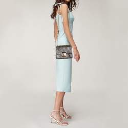 Pre Owned Fendi Black/Brown Zucca Leather Small Kan U Shoulder Bag