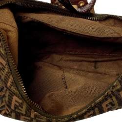 Pre Owned Fendi Beige/Green Zucca Canvas Hobo