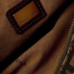 Pre Owned Fendi Beige/Green Zucca Canvas Hobo