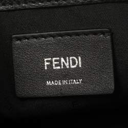 Pre Owned Fendi Black Leather Kan I F Wallet On Chain Clutch