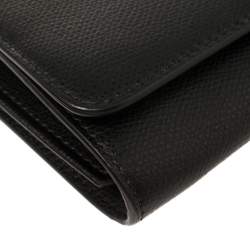 Pre Owned Fendi Black Leather Kan I F Wallet On Chain Clutch