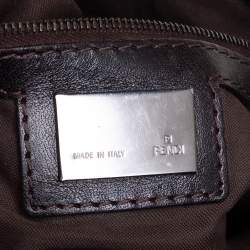 مملوكة مسبقًا Fendi Brown Zucchino Canvas and Leather Baguette 