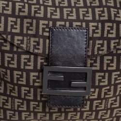 مملوكة مسبقًا Fendi Brown Zucchino Canvas and Leather Baguette 