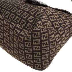 مملوكة مسبقًا Fendi Brown Zucchino Canvas and Leather Baguette 