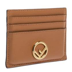 Pre Owned Fendi Brown Leather F is Fendi Card Holder
