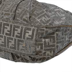 Pre Owned Fendi Metallic Zucca Lurex Fabric Mia Hobo