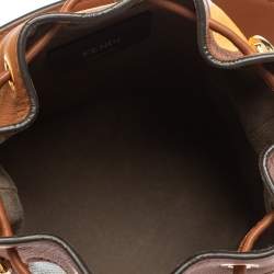 Pre Owned Fendi Multicolor Canvas and Leather Mini Mon Tresor Drawstring Bucket Bag