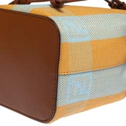 Pre Owned Fendi Multicolor Canvas and Leather Mini Mon Tresor Drawstring Bucket Bag