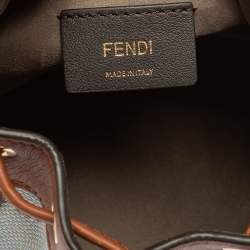 Pre Owned Fendi Multicolor Canvas and Leather Mini Mon Tresor Drawstring Bucket Bag