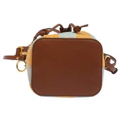 Pre Owned Fendi Multicolor Canvas and Leather Mini Mon Tresor Drawstring Bucket Bag