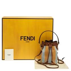 Pre Owned Fendi Multicolor Canvas and Leather Mini Mon Tresor Drawstring Bucket Bag