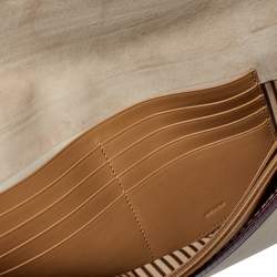 Pre Owned Fendi Tricolor Leather and Patent Leather Trim Fendista Envelope Clutch