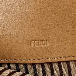 Pre Owned Fendi Tricolor Leather and Patent Leather Trim Fendista Envelope Clutch