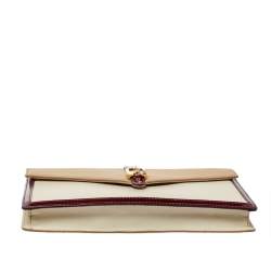 Pre Owned Fendi Tricolor Leather and Patent Leather Trim Fendista Envelope Clutch