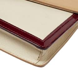 Pre Owned Fendi Tricolor Leather and Patent Leather Trim Fendista Envelope Clutch