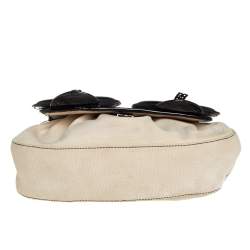 Pre Owned Fendi Black Canvas and Patent Leather B Shoulder Bag