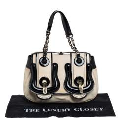 Pre Owned Fendi Black Canvas and Patent Leather B Shoulder Bag