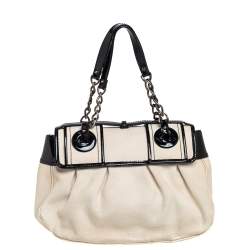 Pre Owned Fendi Black Canvas and Patent Leather B Shoulder Bag