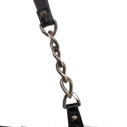 Pre Owned Fendi Black Canvas and Patent Leather B Shoulder Bag