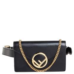 Fendi Black Leather Kan I Belt Bag