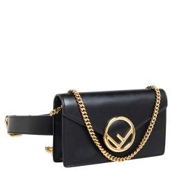 Fendi Black Leather Kan I Belt Bag