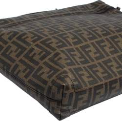 Pre Owned Fendi Tobacco Zucca Coated Canvas Briefcase