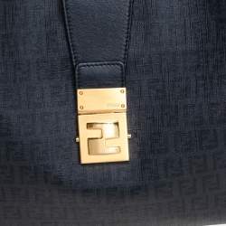 Pre Owned Fendi Black Zucchino Canvas Hobo