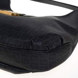 Pre Owned Fendi Black Zucchino Canvas Hobo