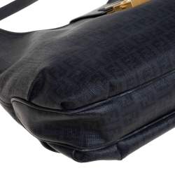 Pre Owned Fendi Black Zucchino Canvas Hobo