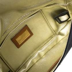 Pre Owned Fendi Navy Blue Satin Mia Pochette Bag 