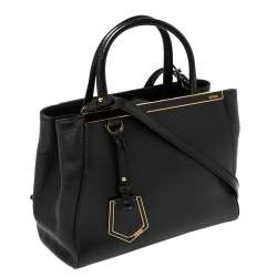 مملوكة مسبقًا Fendi Black Leather Mini 2jours Tote