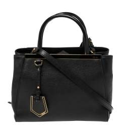 Pre Owned Fendi Black Leather Mini 2jours Tote