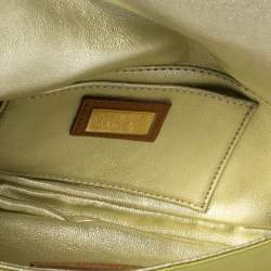 Pre Owned Fendi Green Apple Satin Mia Pochette Bag 