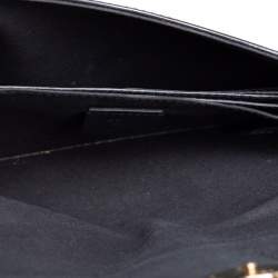 Pre Owned Fendi Black Patent Leather F Wallet On Chain