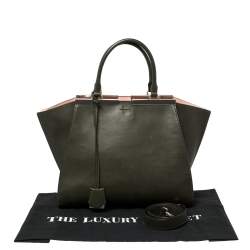 مملوكة مسبقًا Fendi Green Leather Large 3Jours Tote