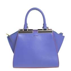 Pre Owned Fendi Lavender Leather Mini 3Jours Tote