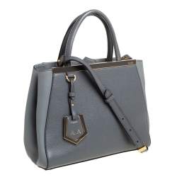 Pre Owned Fendi Grey Leather Small 2Jours Tote