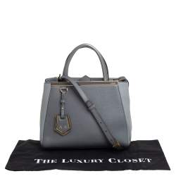 Pre Owned Fendi Grey Leather Small 2Jours Tote
