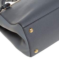 Pre Owned Fendi Grey Leather Small 2Jours Tote