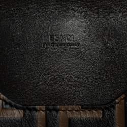 Pre Owned Fendi Brown Zucca Leather F Maya Envelope Pouch 