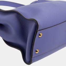 Fendi Purple Leather Medium Peekaboo Top Handle Bag